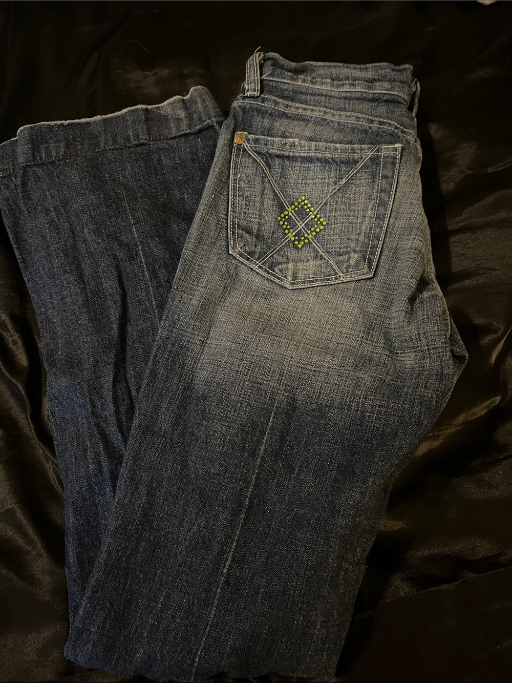 7 For All Mankind Dark Blue Washed Jeans